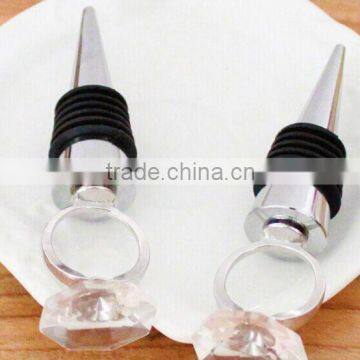 Metal Wine Stopper/ Wedding Silver Chrome Wine Bottle Stopper Set Gifts photo-2