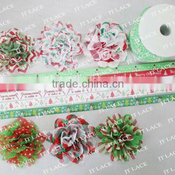 christmas decoration ,chiffon flower for hair accessory in stock