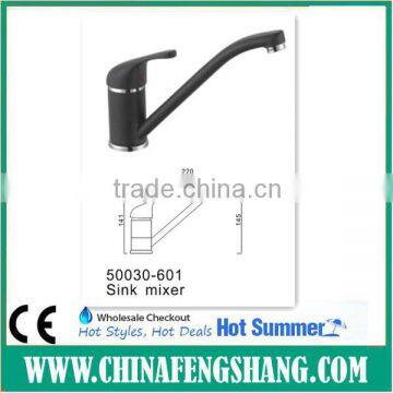 Black color brass kitchen sink mixer tap