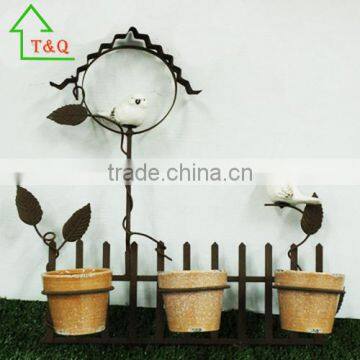 Rustic Antique Metal Garden Flower Plant Pot Holder