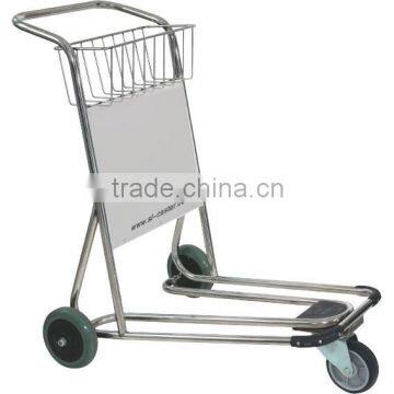 three-wheels stainless steel airport trolley