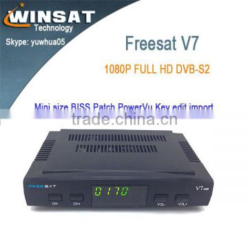 2015 New Arrival !cheapest fta hd dvb-s2 satellite tv receiver freesat V7 support cccam iptv usb wifi