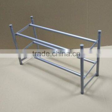 Powder Coating Grey Color 2 Tier 12 Pairs Shoe Rack With Grey Plastic Parts photo-5