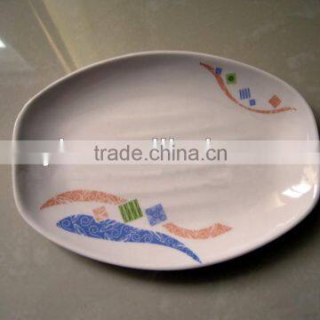 irregular oval shaped melamine plate