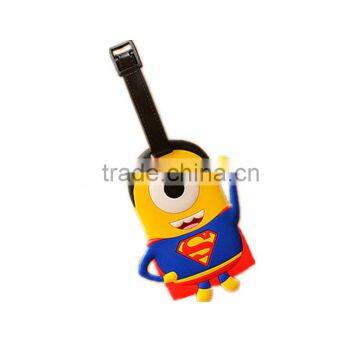 2016 Christmas Gift custom rubber PVC shaped luggage tag