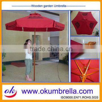 High quality wooden custom logo patio umbrellas