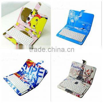 Color Print Universal pu Leather Phone Case With Keyboard for Iphone for Xiaomi Redmi mi Mione Note Pro 1 2 3 4 5 8 S A C photo-6