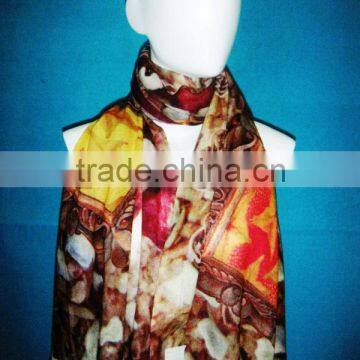 Wool With New Digital Print Scarf