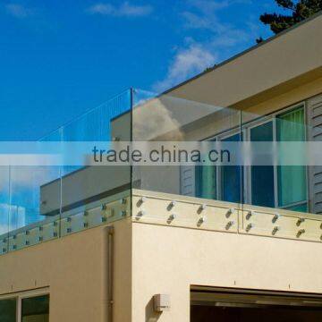 Frameless stainless steel glass balustrade with Patch Fittings