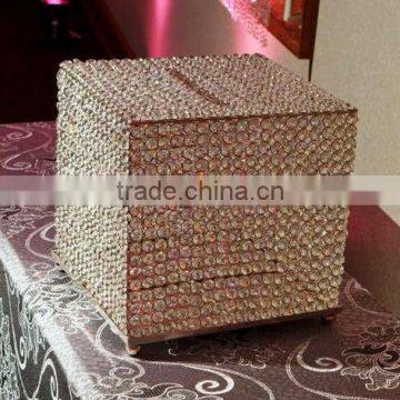 Wholesale wedding crystal beaded money gift box