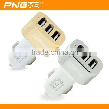 PNGXE New design LED mini 3 port usb car charger for iphone 12v output car charger