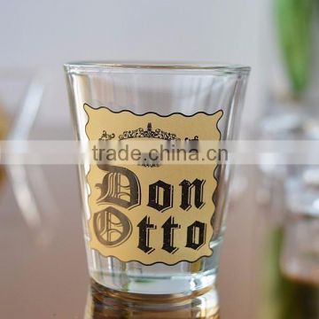 Hot mini clear 60mm high shot glass with decal