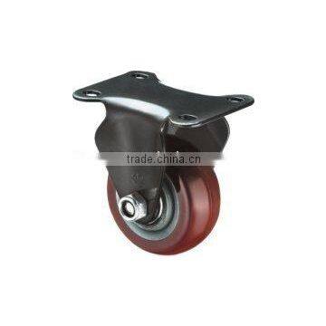 Fixed black frame biaxial PU caster wheel