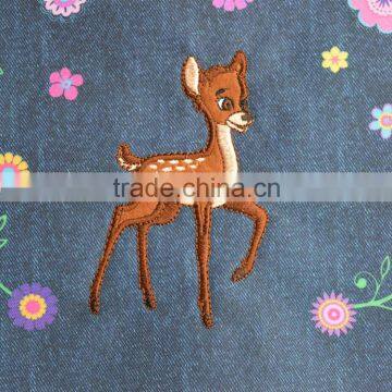 High quality cuatom made deer applique patches for clothing