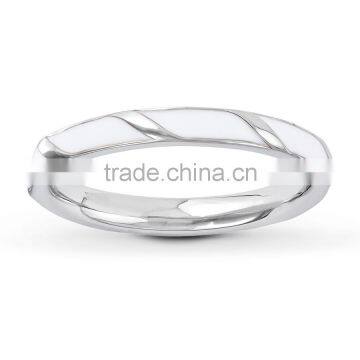 Fashion Silver Ring Women Design While Enamel Ring for Sale