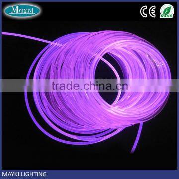 Clear PVC jacket 8mm solid core side glow fiber optic cable for swimming pool