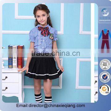 2016 Custom high quality model of primary school young girl sexy school uniform