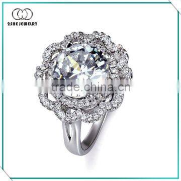 China Factory big center stone silver jewellery rings