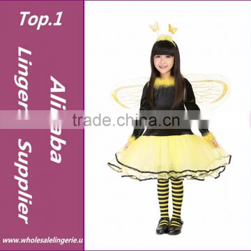 retail free shipping girl bee costumes set halloween costume for kids girls insect carnival party performence