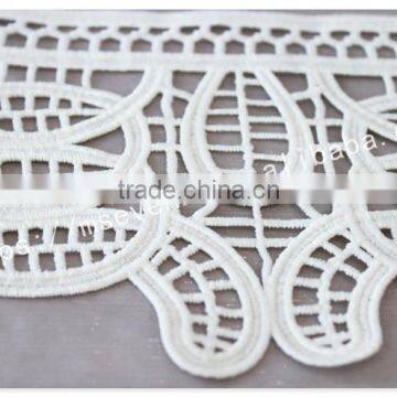 High Quality 13.5cm Width Water Soluble Polyetser Crochet Trim in White photo-5