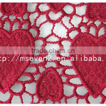 New Arrival 50/52'' Red Water Soluble Nigerian Lace Fabric for Dress photo-6