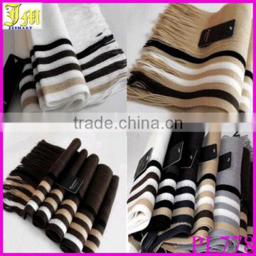 New Men's Winter Warm Scarf Mixed Colors Scarves Striped Fringe Knitting Scarf