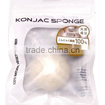 KONJAC SPONGE Silk Collagen 100% Natural Vegetable Fiber for Keratin Removal