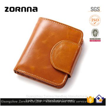 Zornna Latest OEM small custom maker ID holder blank genuine cow leather credit card wallet women