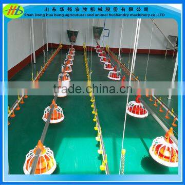 Automatic poultry farming chicken broiler pan feeding line