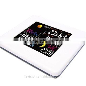 Wireless Weather Station White Alarm Clock With Backlight Indoor Outdoor Temperature Humidity Two Tramsmitters photo-4