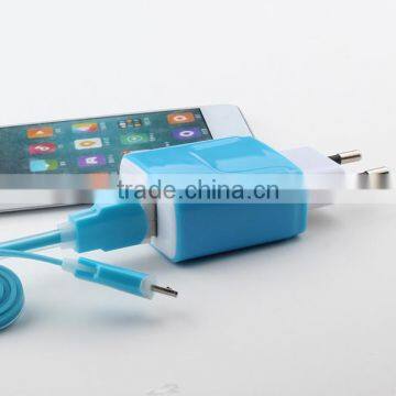 Portable 2 USB Ports Mobile Phone Travel Charger With US / EU Plug photo-2