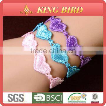 100% Polyester lace bulk custom bracelet design of hand chain