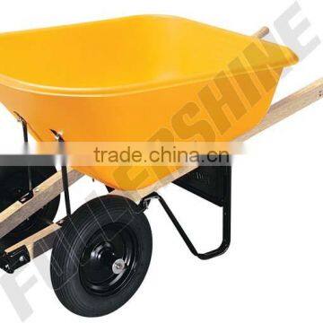 Dual wheels poly tray wood handle wheelbarrow WH9600 with GS TUV REACH