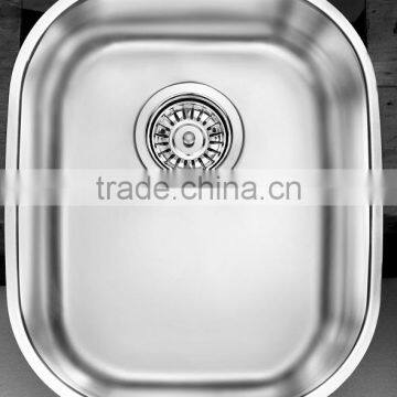 Undermount Kitchen Sink, Inch:14"x16-1/2"x9". Size:356x420x210mm, Flat Rim, Deep Press photo-2