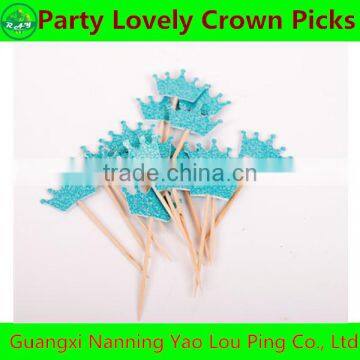 Bling Lovely Crown Cupcake Pick For Decoration Wedding Birthday Party Best Gifts photo-2