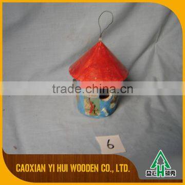 Decorative Colorful Wooden Bird House Feeder photo-5
