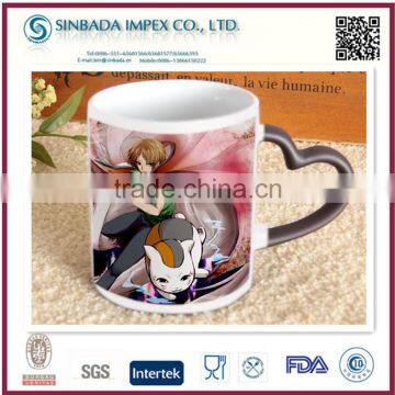 drinking type temperature sensitive color change magic mug with cartoon design