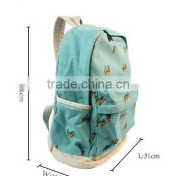 Little Tree Printting Canvas Water Resistant Backpack Cute for Girls photo-4