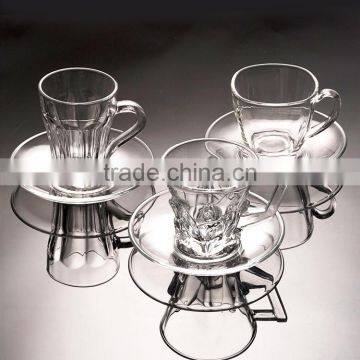 Glass Coffee Mug With Saucer Coffee Cup With Saucer Glass Coffee Set photo-5