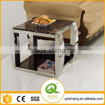 D331 Hot Sale Cheap Marble Top Stainless Steel Side Table