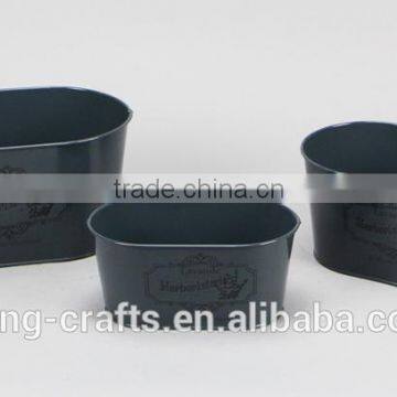 New Style Lavender Design Oval Metal Planter Pot for Garden photo-4