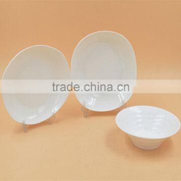 White Plain Ceramic Plates Dinnerware Sets