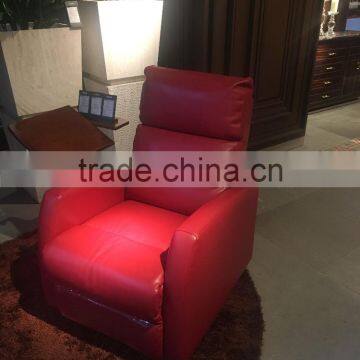 Modern Manual Recliner Relaxing Chair Adjustable White Leather Recliner Chair photo-4