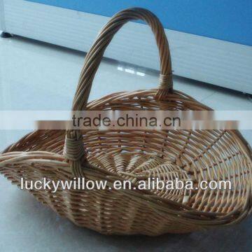 White Wicker Basket With Handle photo-4