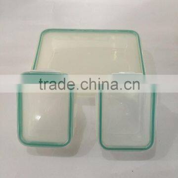 Set of 3 Rect Air-tight Container Plastic Food Storage Box photo-4