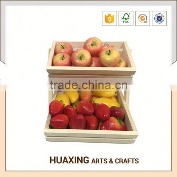 Factory price decorative display wooden fruit basket