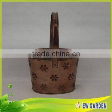 Export Quality Nice Design Colorful Metal Flower Pots With Handles photo-5