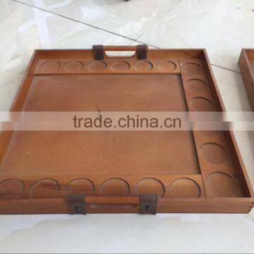 Vintage Wood Tray Wooden Serving Antique Accent Trays Home Decor Halloween Tool photo-2