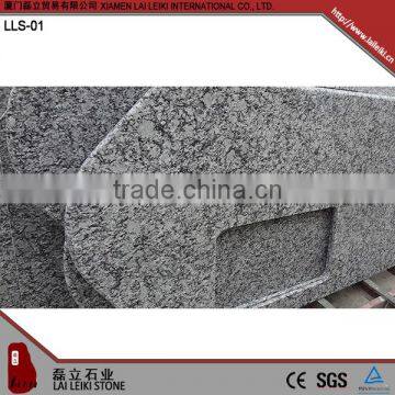 Various shape Spray White polished granite kitchen countertop