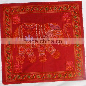 Embroidery Work Indian Cotton Wall Hanging Elephant Design Tapestry photo-2